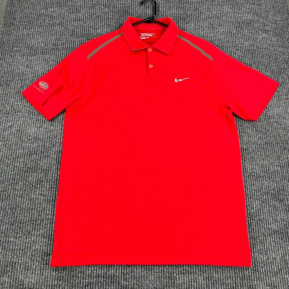 Nike Golf Tour Performance Polo Shirt Mens Large Red Short Sleeve Casual Outdoor